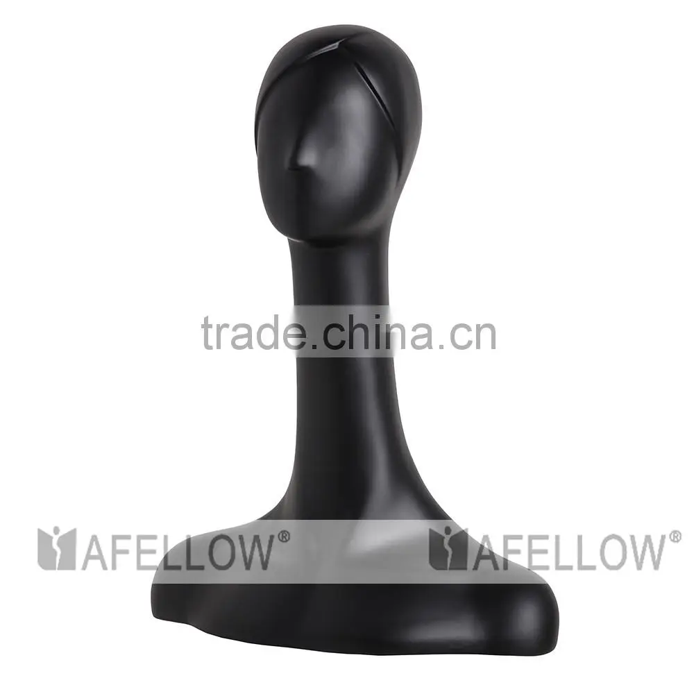 Female Abstract head mannequin,Fiberglass Woman Mannequin Head,Cheap Black Head,Dispaly Jewelry/ hat /scarf H1082