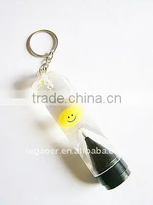 Acrylic liquid pen with liquid filled and cartoon floater