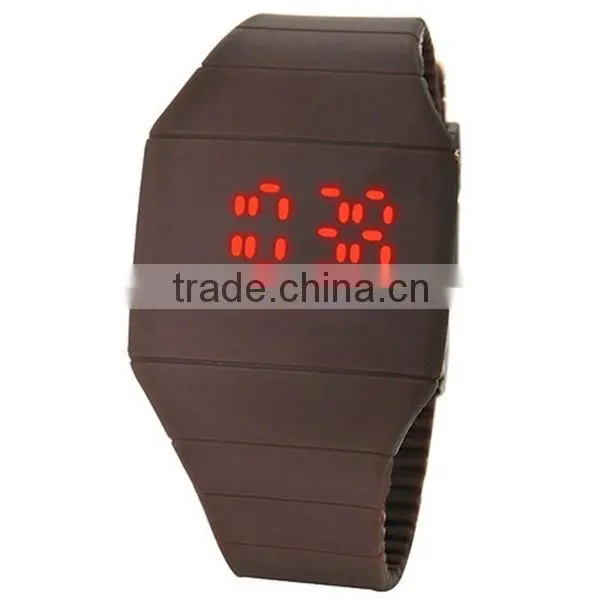 Silicon watch waterproof popular mens led digital watches