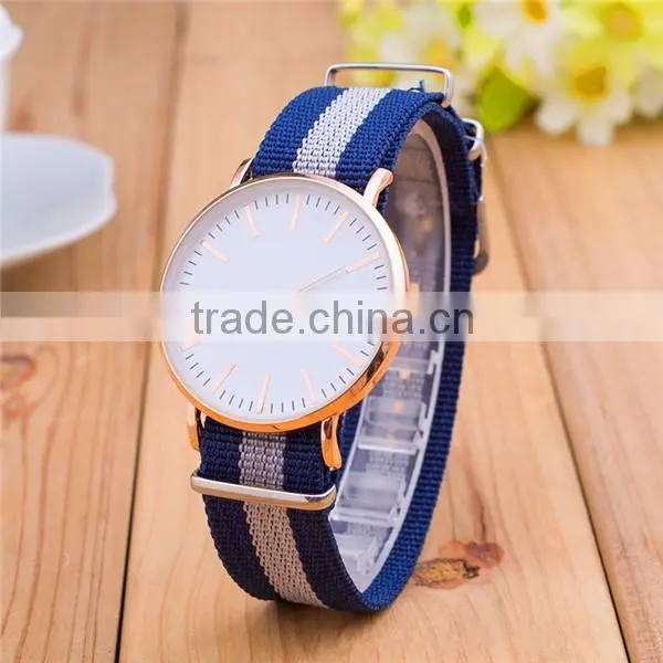 China watch factory promotional men quartz fabric wrist watch for student, wrist watches ladies, charm men watch
