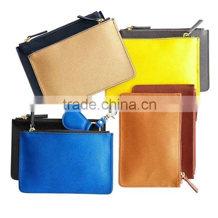 Saffiano Leather Bag genuine leather zip pouch clutch bag simple clutch bag travel leather pouch for women