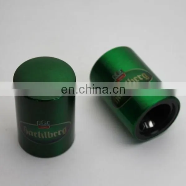 Promotional Aluminium Cylinder Beer Opener Push Automatic Metal Bottle Opener