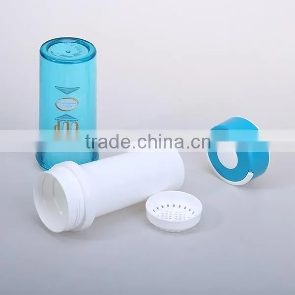 students 0.35L plastic sport water bottle with strainer