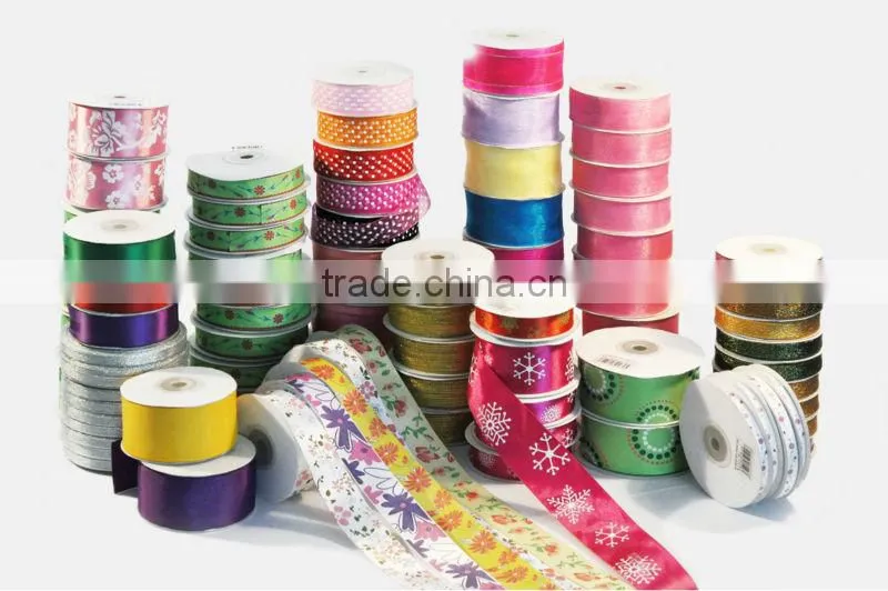 Satin edge design sheer organza ribbon