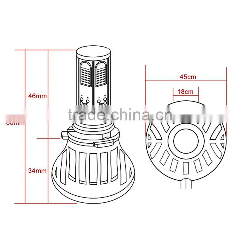 NEW Design Good heat disspation H4 LED led headlight Car Upgrade Conversion Bulb