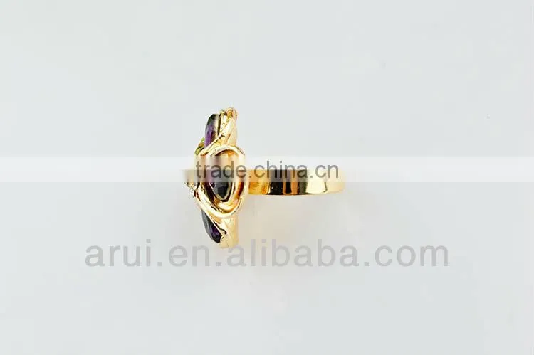 2013 Purple Pretty wedding ring crystal flower rings for women