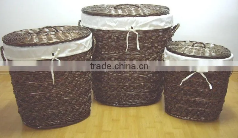 goldlion willow & seagrass baskets with handles &liner