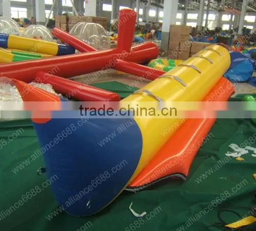 popular inflatable banana boat aqua toys in swimming pool