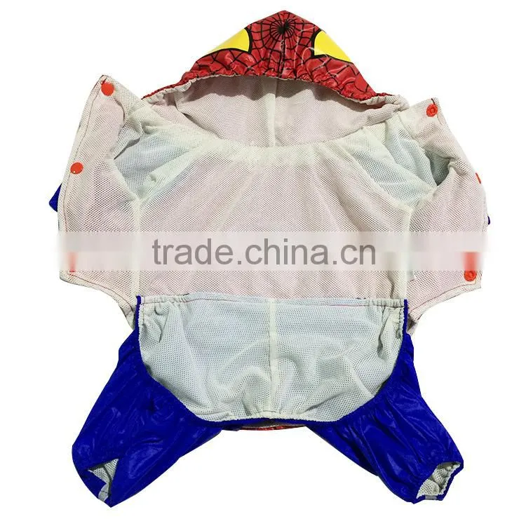Wholesale Spring and Early Autumn Spider Dog Clothes Raincoat with Inner Mesh Fabric