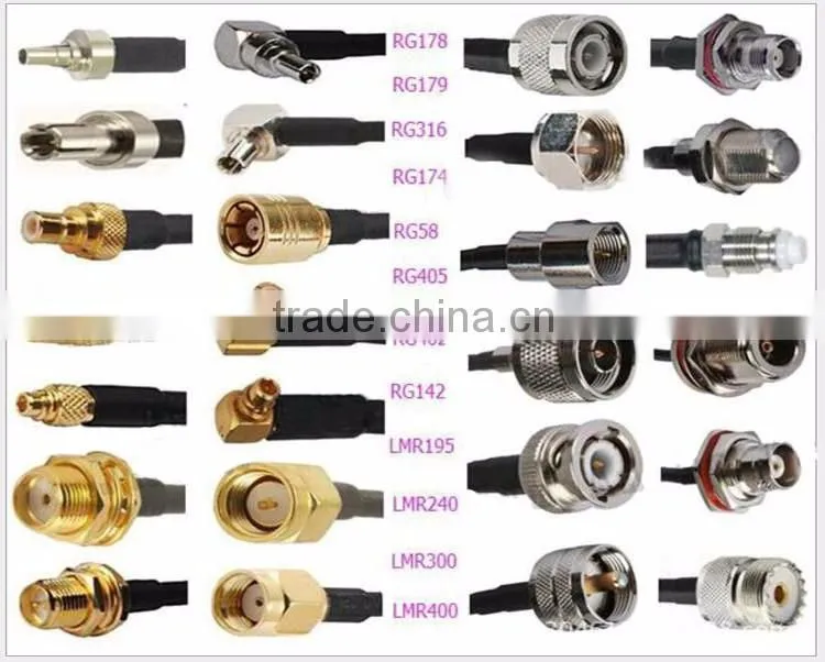 Hot sale!!BNC Female Jack nut Connector Switch FME Male Plug Connector RG178 Cable