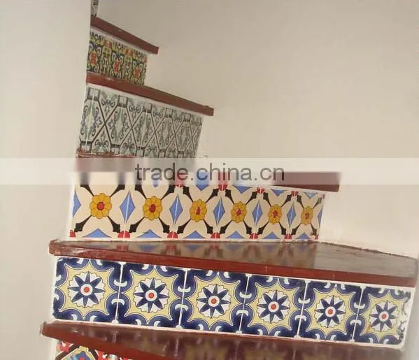 stair decorated border tile