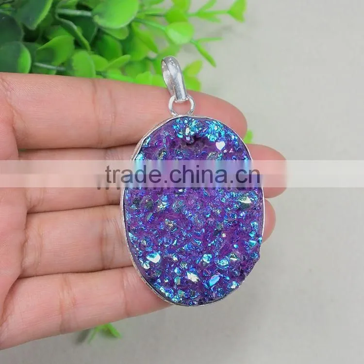 2015 Free Shape Amethyst Druzy Pendant Agate Slice Pendant Wholesale Agate Druzy Pendants