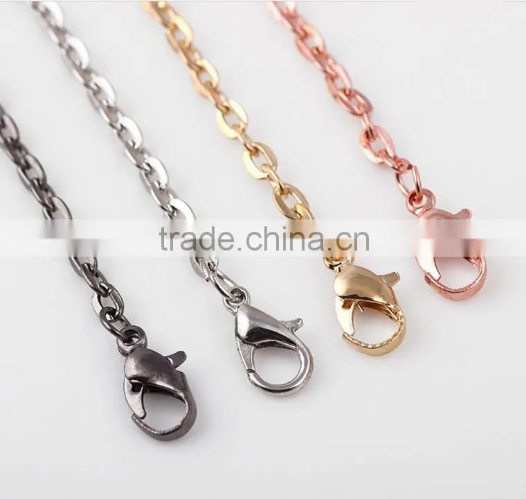 New products gun color necklace alloy necklace 60cm for making floating locket