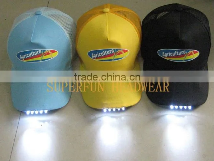 100% cotton red LED lighting hats
