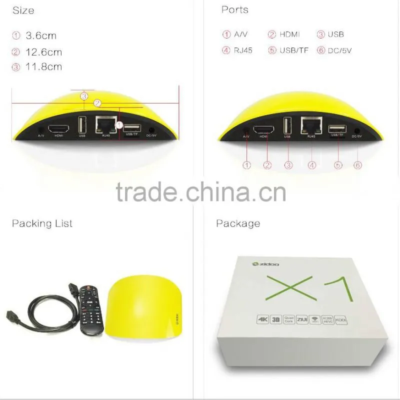 ZIDOO X1 WIFI TV Smart Box with Android 4.4 Smart Box Streaming HD Movies Player