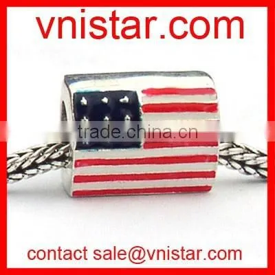 Vnistar metal alloy star shape large hole european style STATE flag beads for 2016 TB084