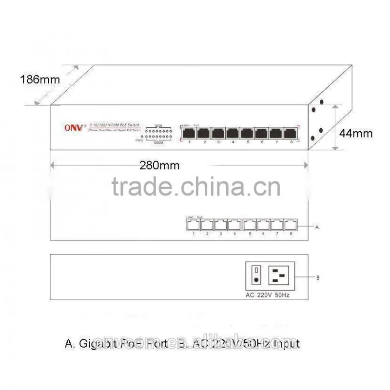 8 Ports Full Gigabit PoE Switch Series