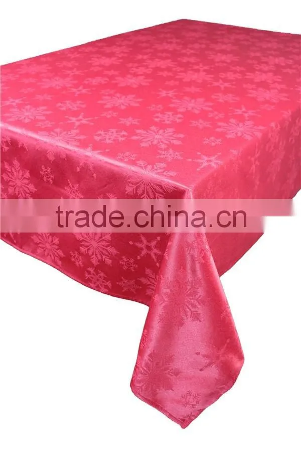 100% Polyester Fancy Design Snow Flake Printed Christmas Tablecloth