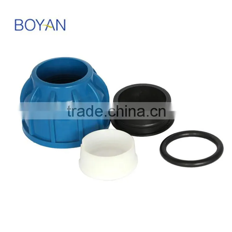 PP compression plastic pipe fitting end cap