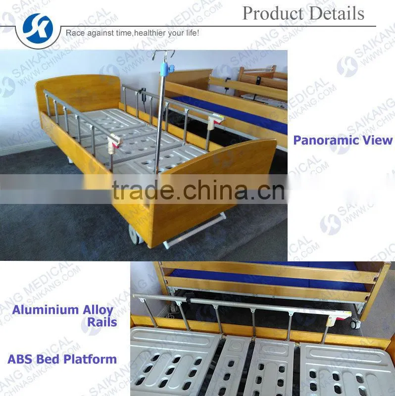 China Supplier Removable Electric Home Care Wooden Hospital Bed