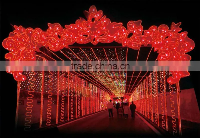 outdoor red gallery lighting