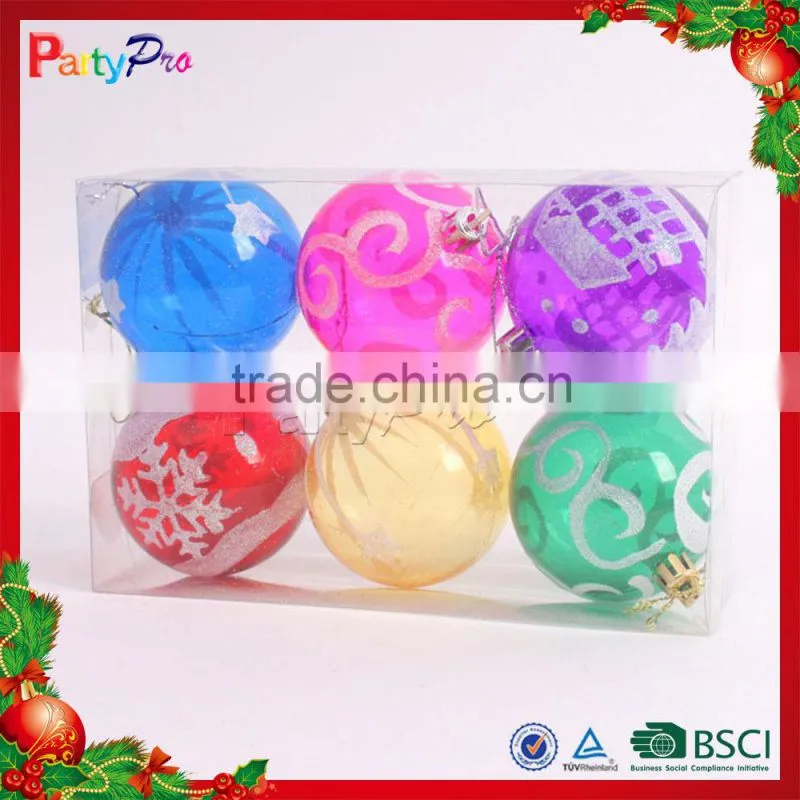 2015 High Quality Small Colorful Plastic Costume Christmas Ball