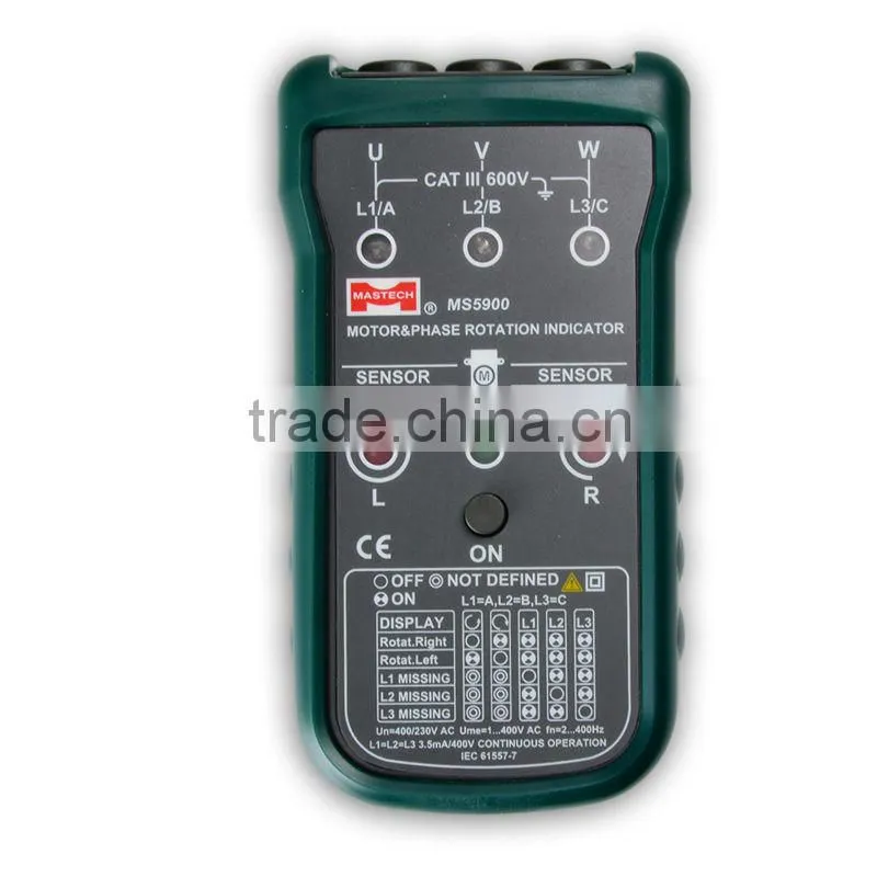 Meter Sequence Tester LED Field Mastech MS5900 3 Motor Phase Rotation Indicator