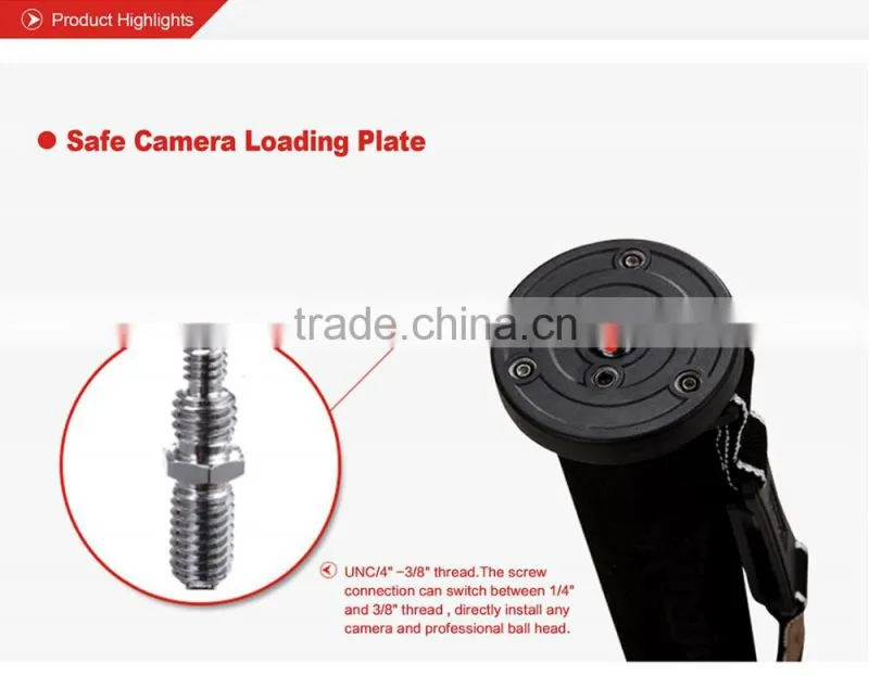 Kingjoy Qualified Aluminum Flip Lock 3 feets Versatile Professional Monopod MP408FL