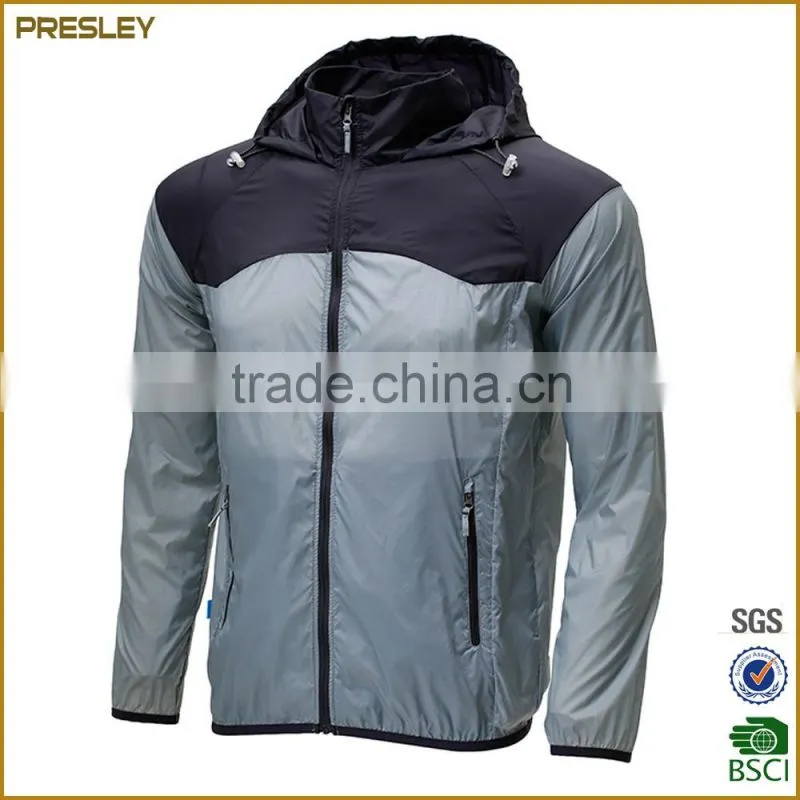 wholesale price light contrast color long sleeve protecting men's jacket
