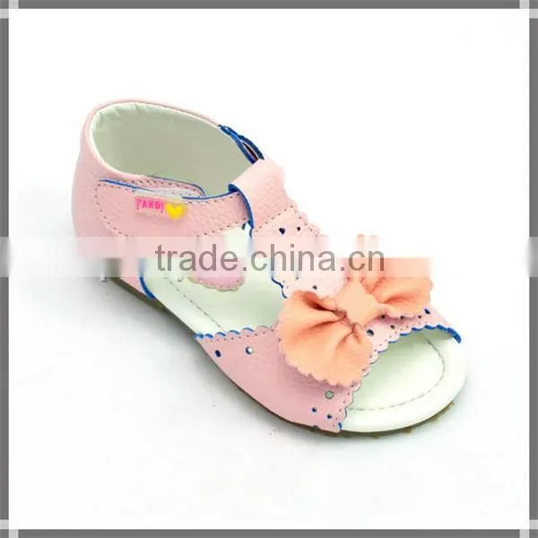 Fashion flat summer sandals for girl with bow 2016