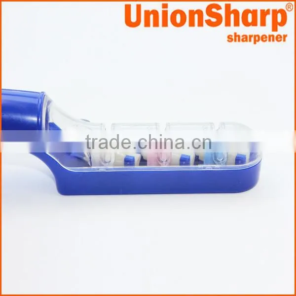 Kitchen 3 stage ceramic wheel knife sharpener