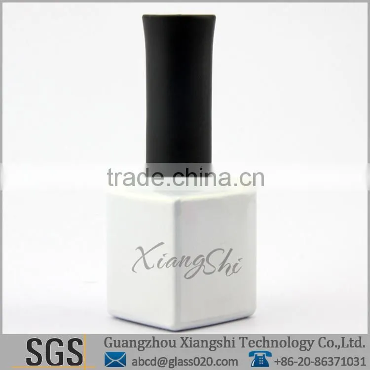 Colorful 15ml uv gel polish bottles with black cap and brush