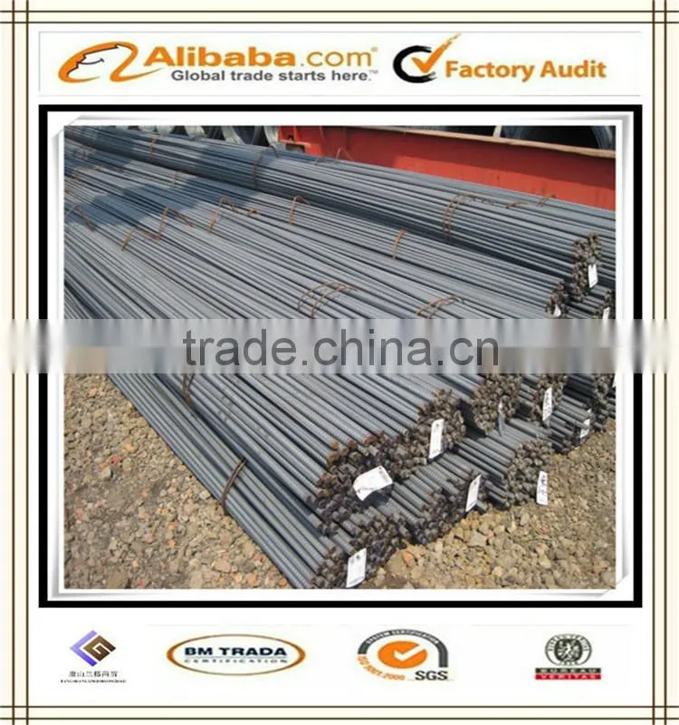 deformed steel bar, iron rods, construction steel rebar from tangshan factory price