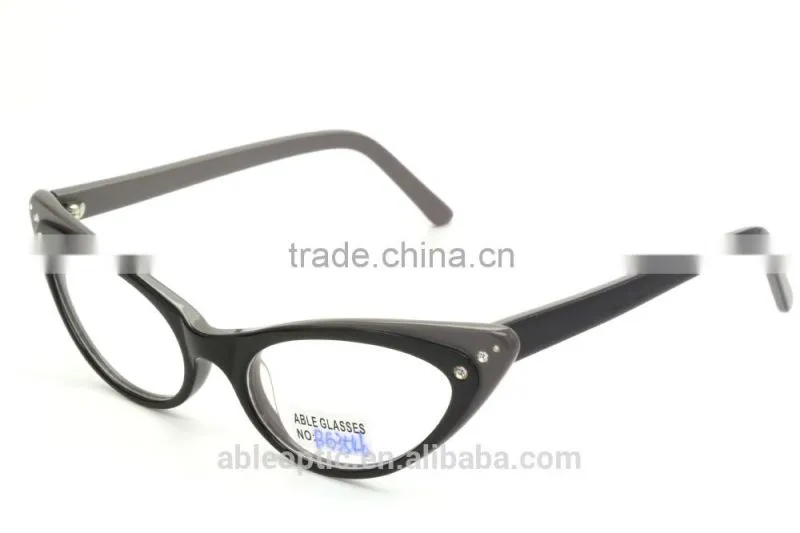 UNIQUE fox eye shape fashion design student acetate hand made spectacles optical frames eyewear eyeglasses with diamond