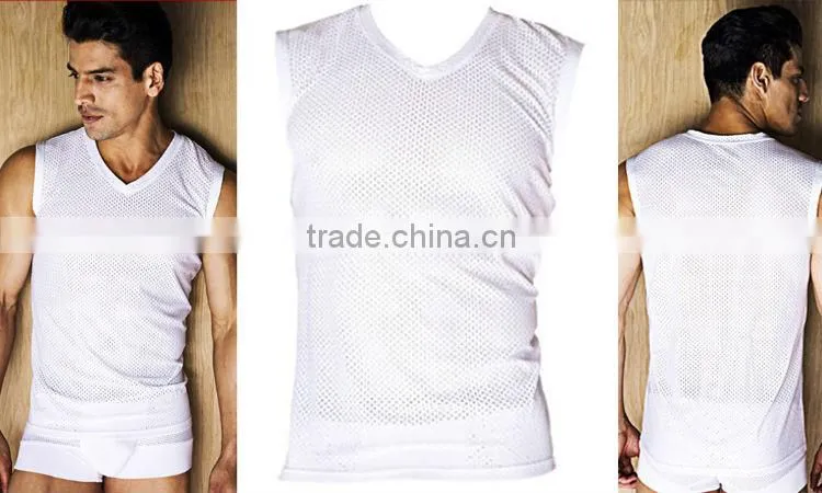 Sexy men stringer wholesale plain white tank top (YCT-C0311)