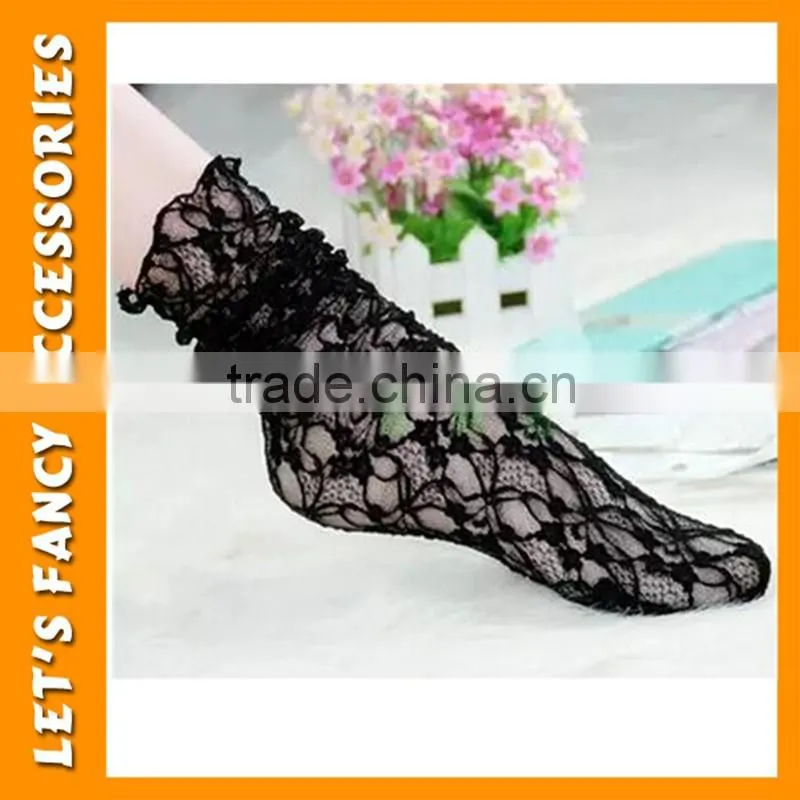 Best Selling Sexy hot lady japanese socks sex socks black lace socks for elegant women PGSK-0126