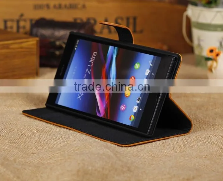 Flip leather case for Sony Xperia SP