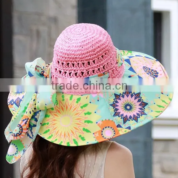 Beautiful design Women's paper peacock animal straw hats