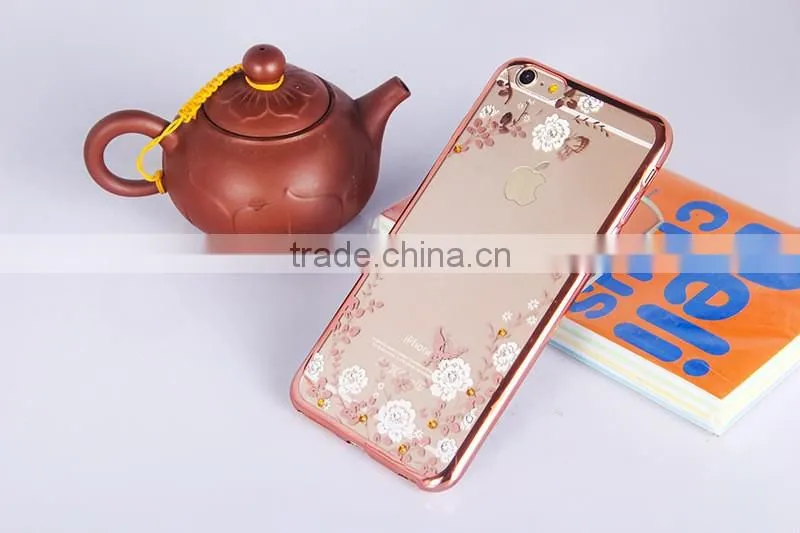 TPU Luxury Mobile Phone Case For Iphone 6,Rhinestone Case For Iphone 6S