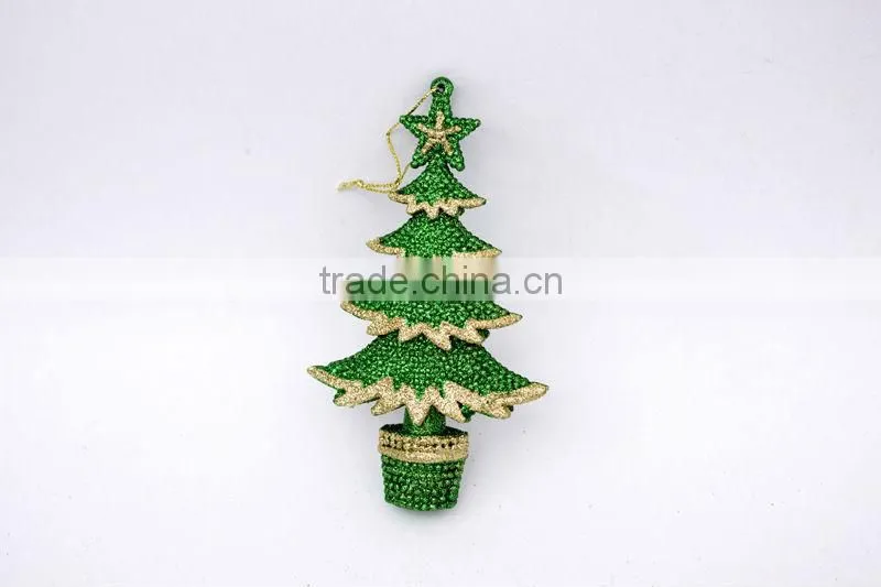 PLASTIC CHRISTMAS TREE SHAPED ORNAMENTS