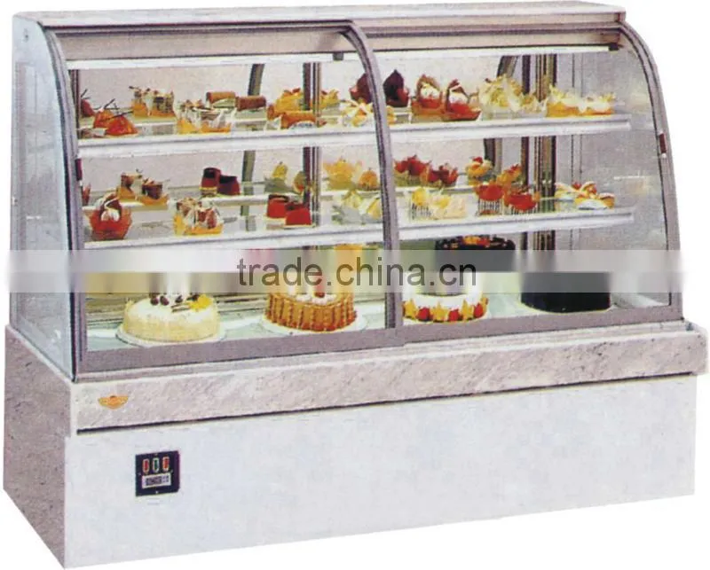 High quality fan cooling display cabinet and showcase for cake moderate temperature