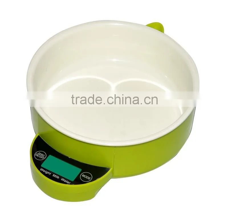 Milk/Water Digital Kitchen Scale with 5kg/11lbs Maximum Capacity with bowl