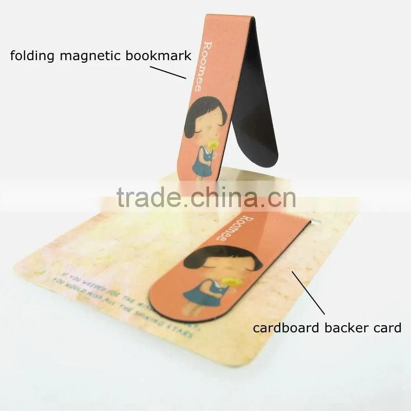2015 OEM small order book cover Folding Magnetic anime bookmarks printable