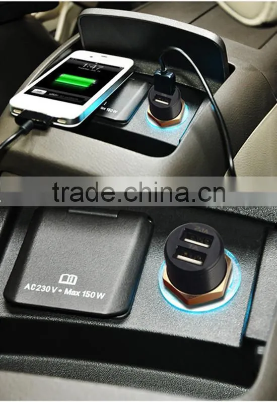 flat type electric car charger 12v dual car charger