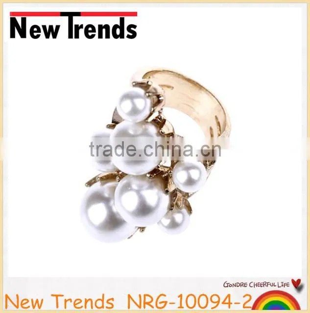 Fashion latest gold pearl ring designs 2016