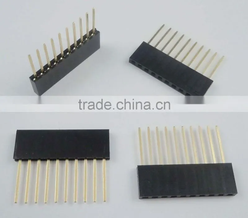 2.54mm Pitch 10 Pin Single Row Stackable Shield Female Header for Arduino