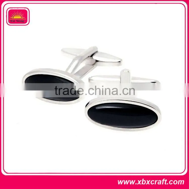 Shiny silver plated zinc alloy cufflink blanks