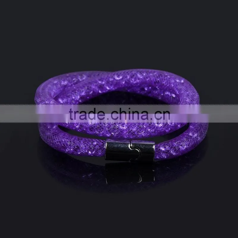 New design high good quality mesh stardust double bracelet for women