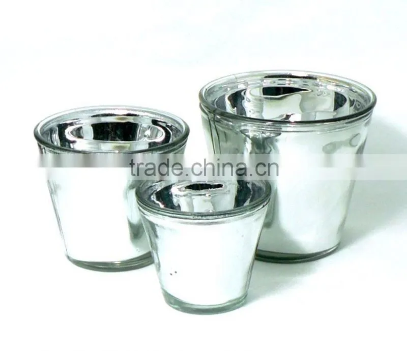 electroplate surface handling glass small plant pots