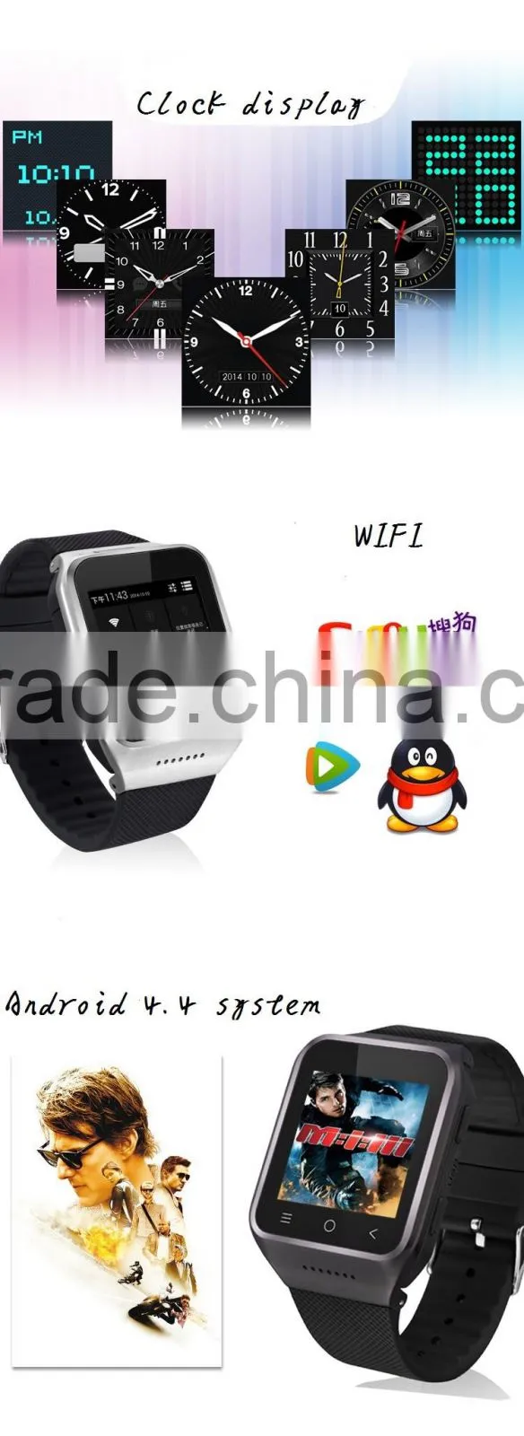 Fashion S8-3G Android4.4 system smart Watch moblile Phone